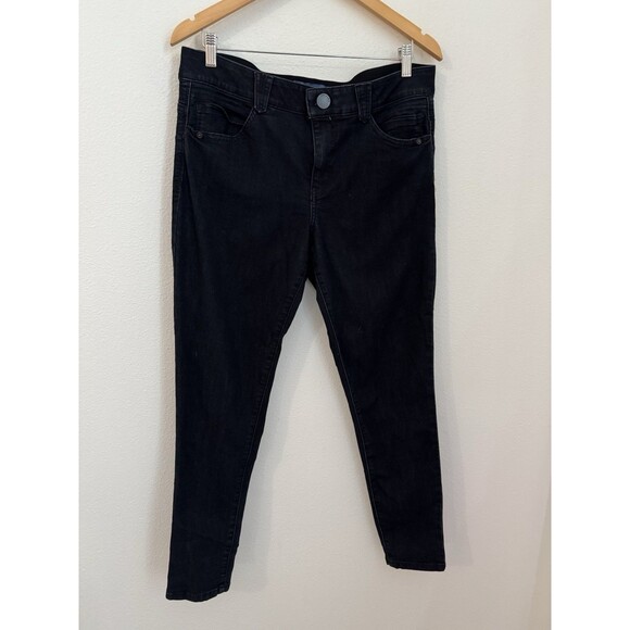 Democracy Jeans Size 14 Stretch Mid Rise Dark Wash Skinny Classic EUC - Picture 1 of 7
